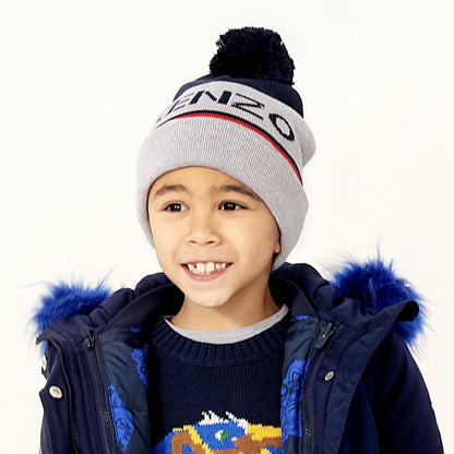 Boys Blue & Grey Cotton Hat