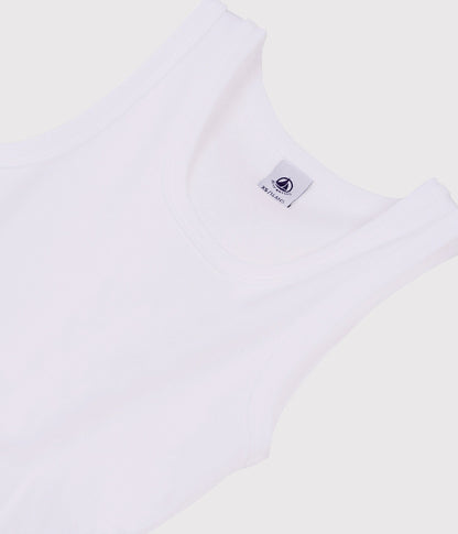 女童白色棉背心