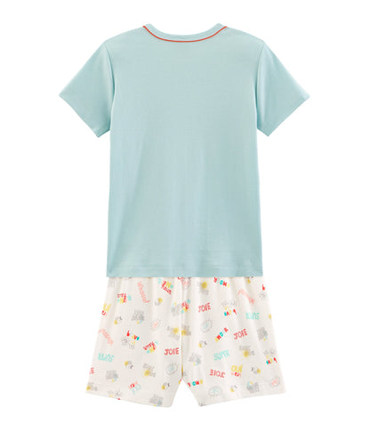 Boys Cyan Cotton Nightwear Set