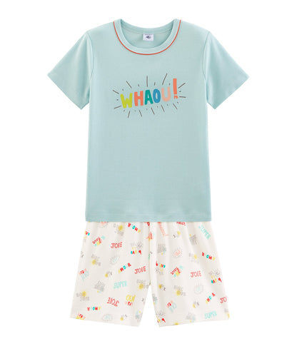 Boys Cyan Cotton Nightwear Set