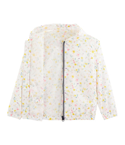 Girls White Flower Jacket