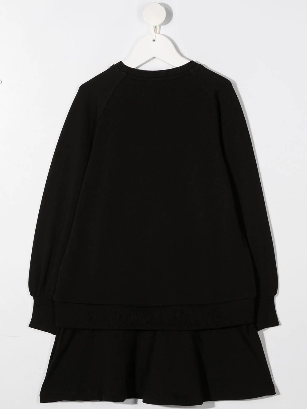Girls Black Print Cotton Dress
