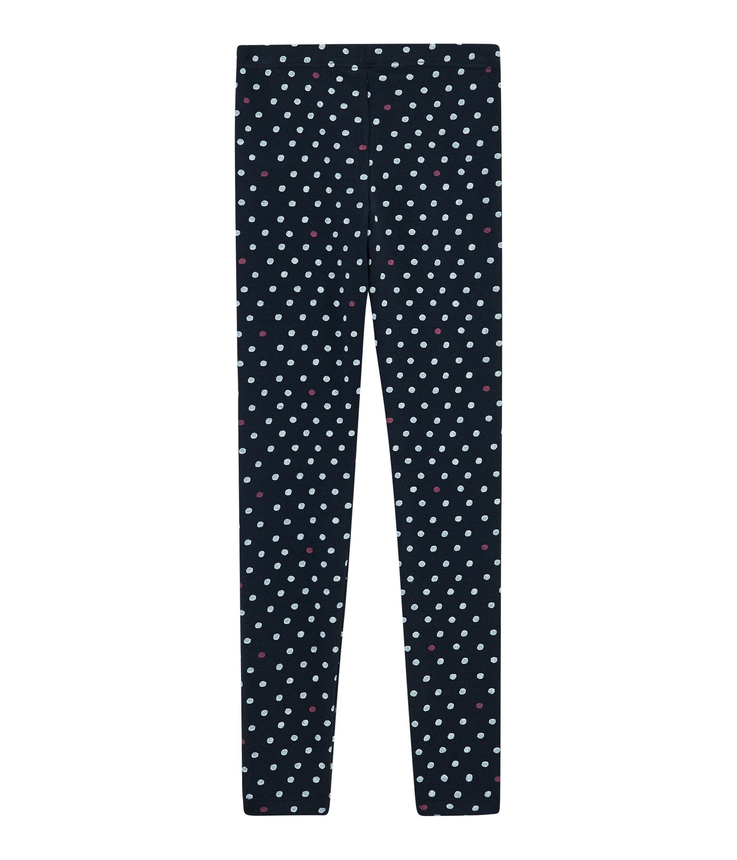 Girls Navy Dots Cotton Leggings