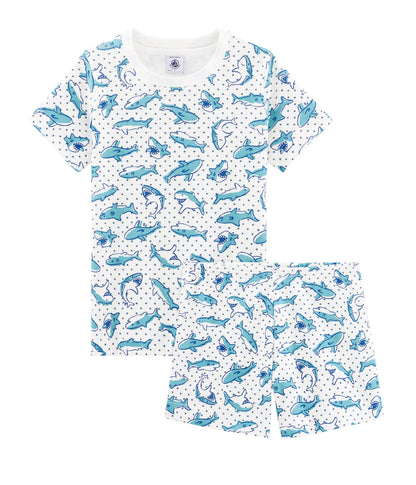 Boys White Dolphin Nightwear Set