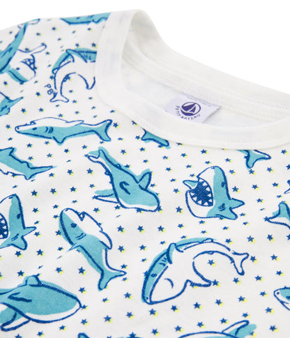 Boys White Dolphin Nightwear Set