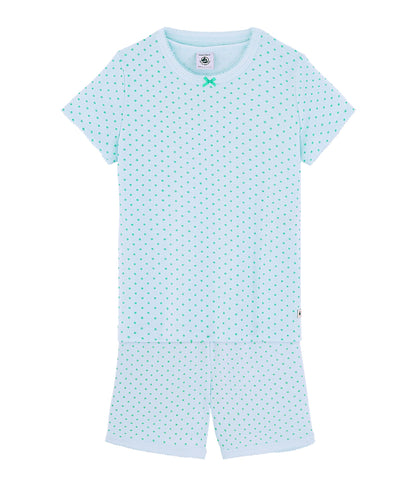 Girls Blue Cotton Nightwear Set
