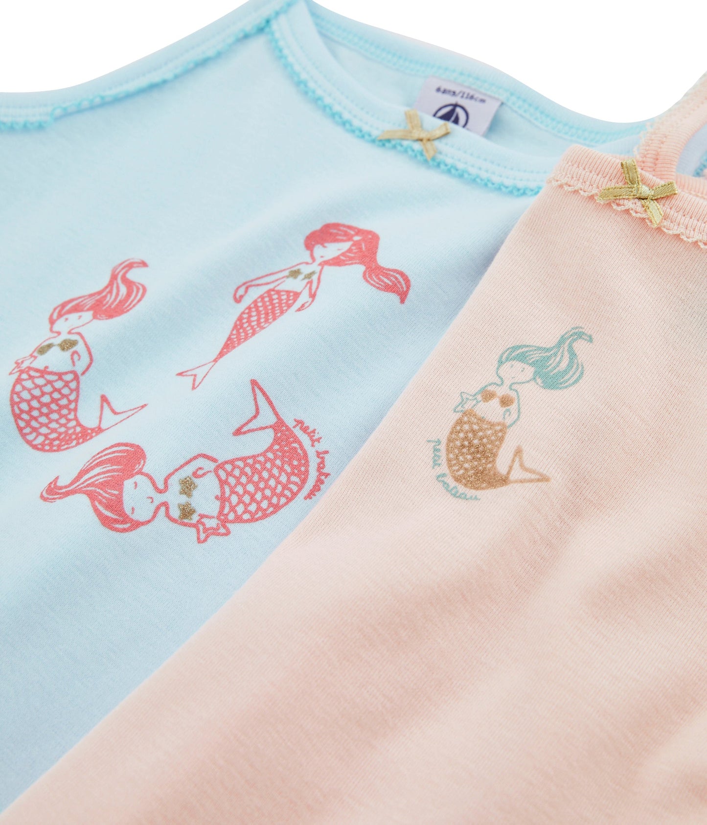 Girls Multicolor Cotton Vest Set（2 Pack)