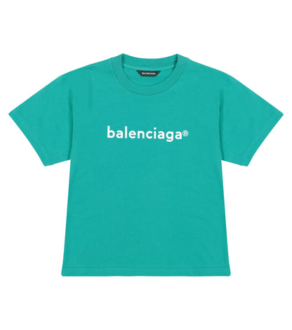Boys & Girls Green Logo Cotton T-Shirt