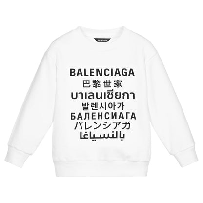 Boys & Girls White Languages Sweatshirt