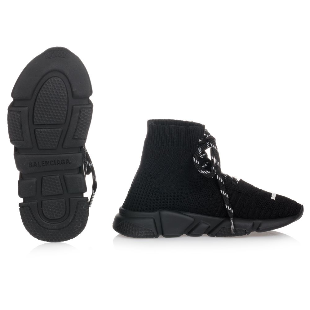 Boys & Girls Black Logo Shoes