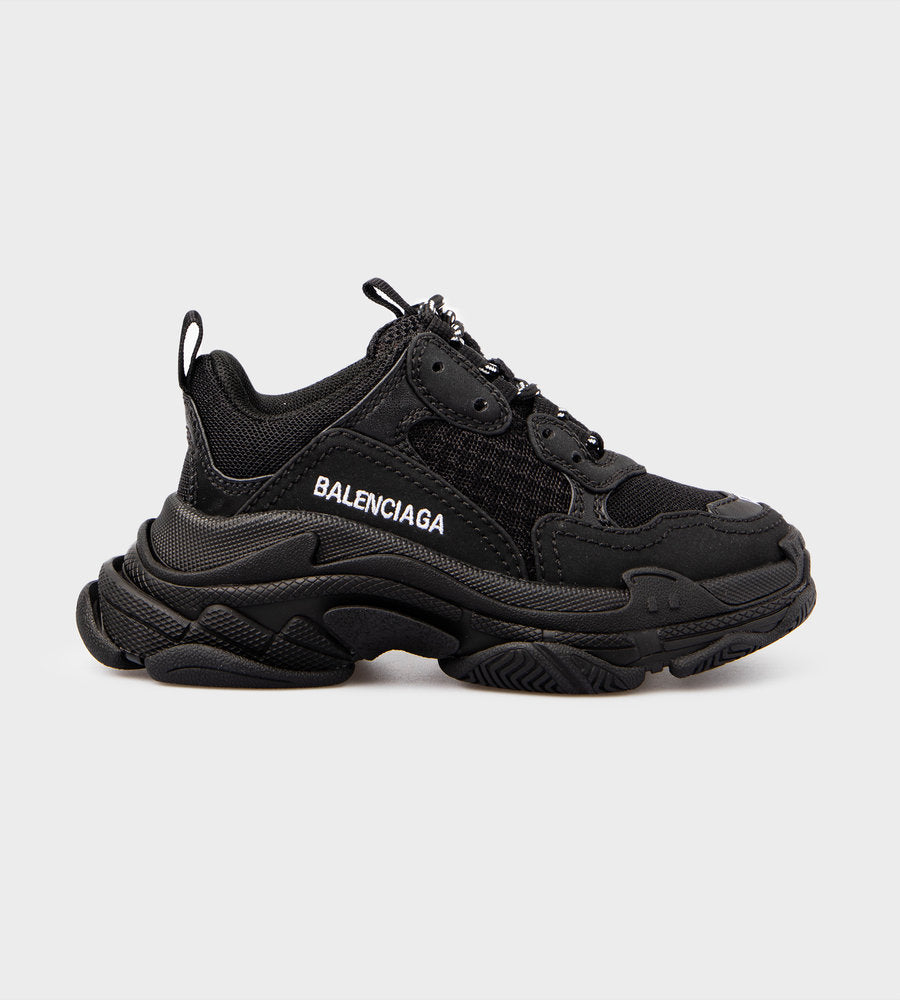 Boys & Girls Black Logo Shoes
