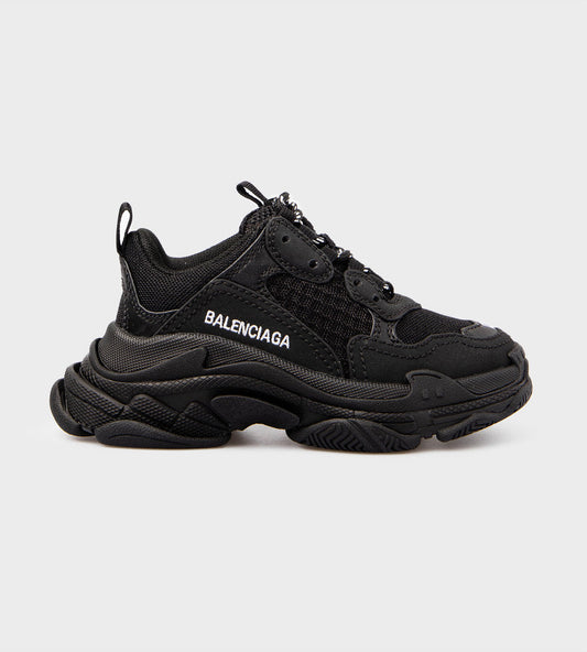 Boys & Girls Black Logo Shoes