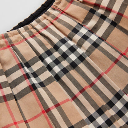 Baby Girls Beige Check Cotton Skirt