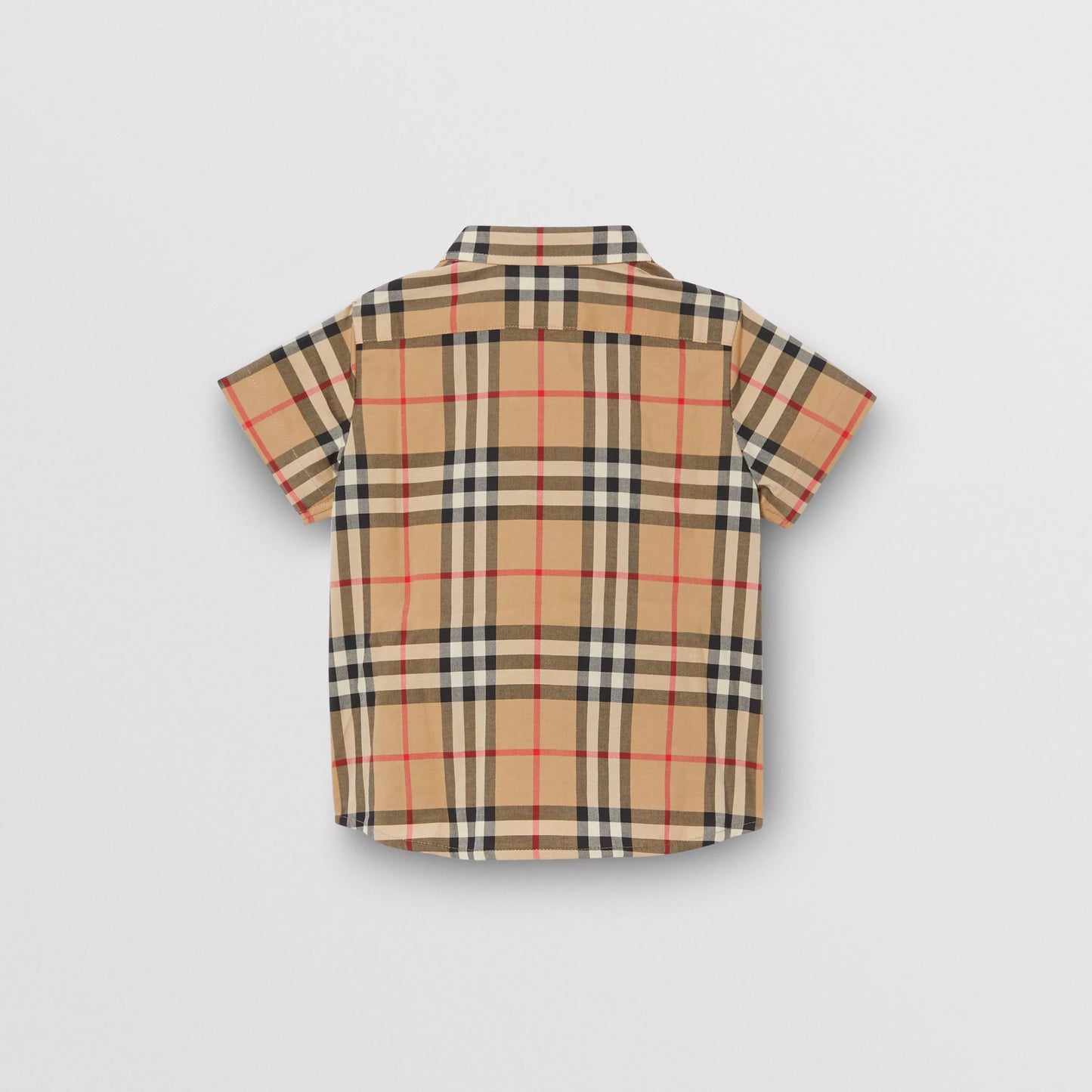 Baby Boys Beige Check Cotton Shirt