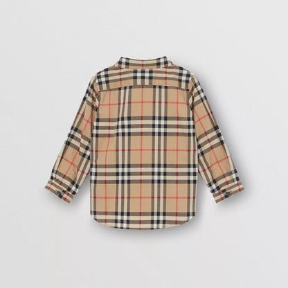 Baby Boys Beige Check Shirt