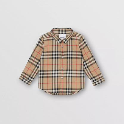 Baby Boys Beige Check Shirt