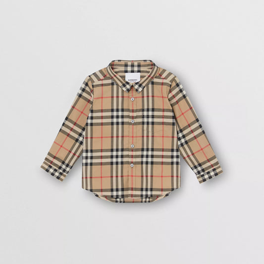 Baby Boys Beige Check Shirt