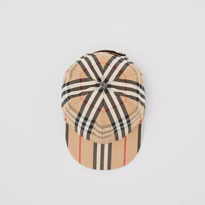 Boys & Girls Beige Check Cotton Cap