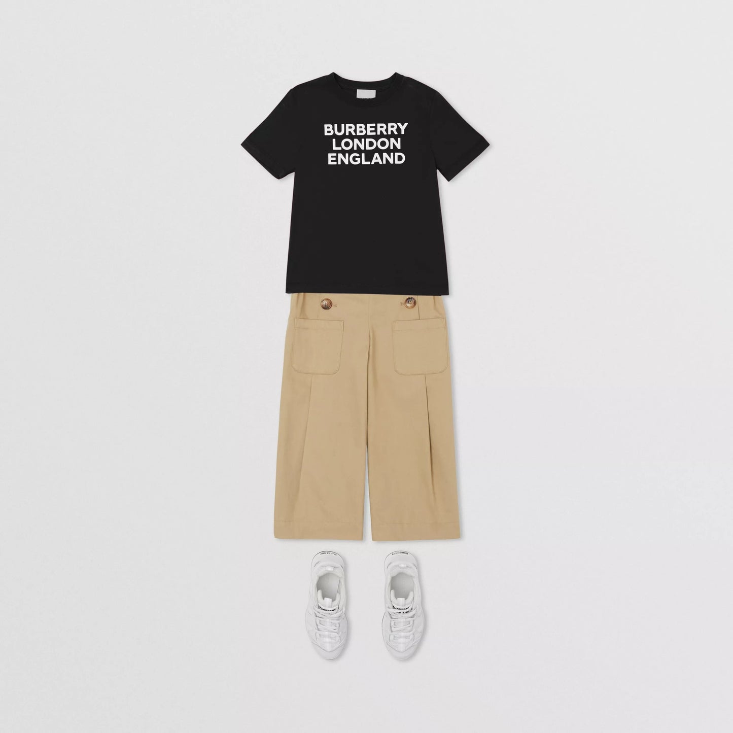 Boys & Girls Black Logo Cotton T-Shirt