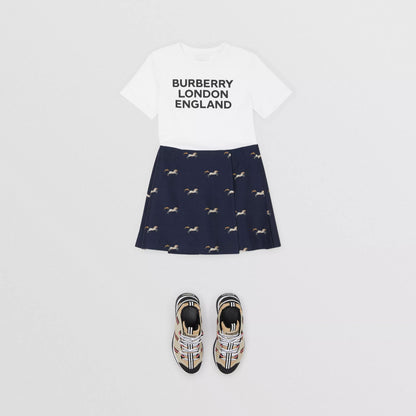 Boys & Girls White Logo Cotton T-Shirt