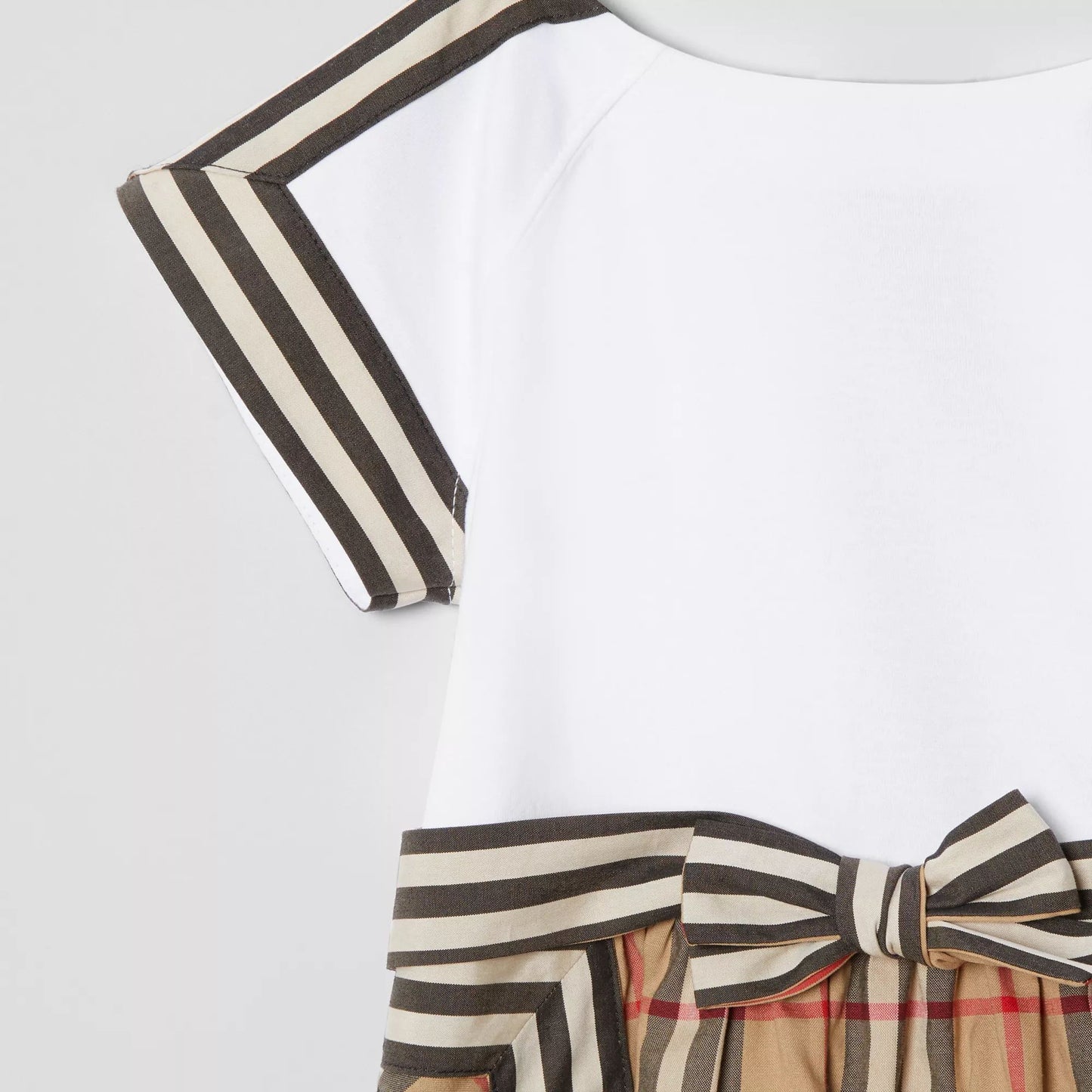 Baby Girls Beige & White Check Cotton Dress