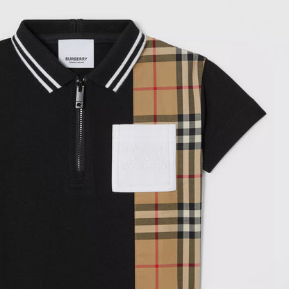 Baby Boys Black Cotton Polo Shirt