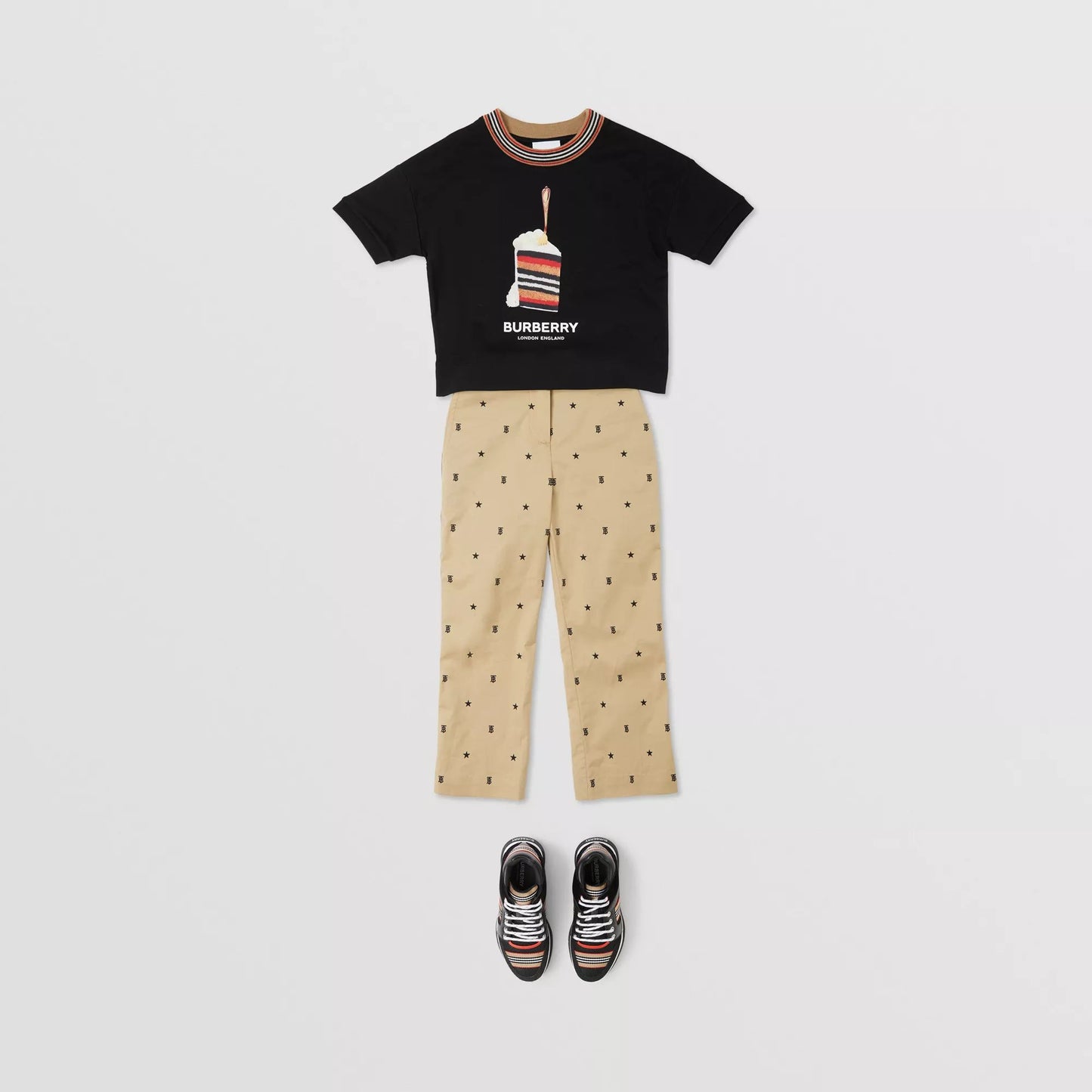 Girls Black Printing Cotton T-Shirt