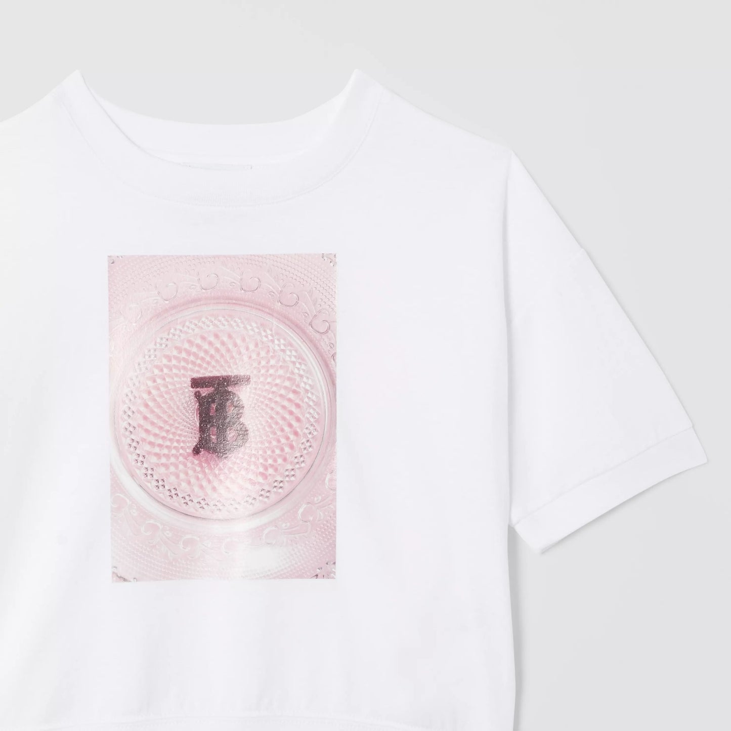 Girls White Printing Cotton T-Shirt