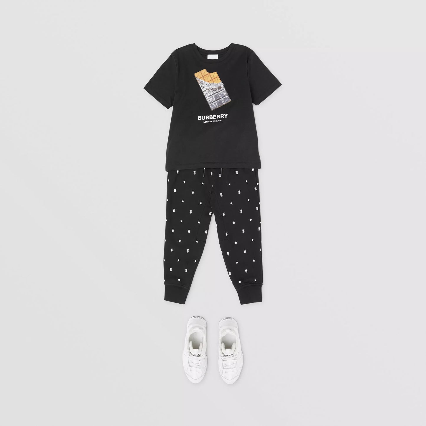 Boys Black Logo Cotton Trousers