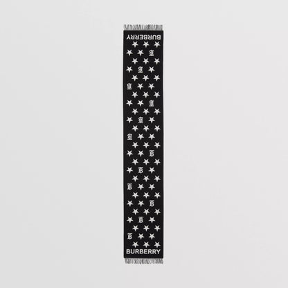Boys & Girls Black Star Wool Scarf