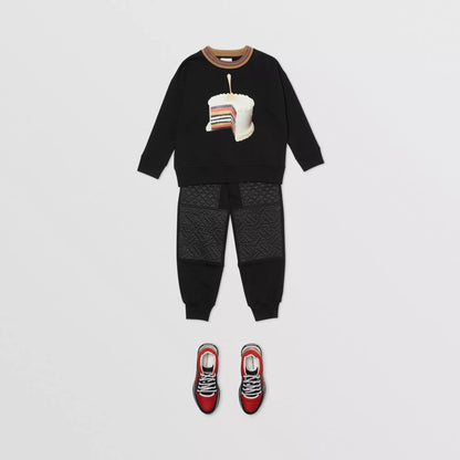 Boys & Girls Black Cotton Trousers