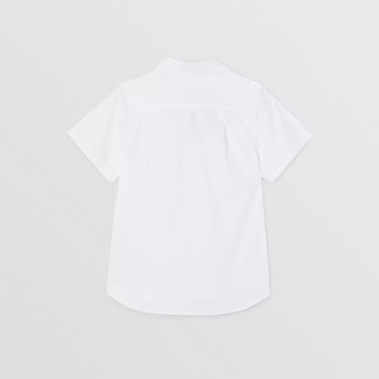 Boys White Stripe Cotton Shirt