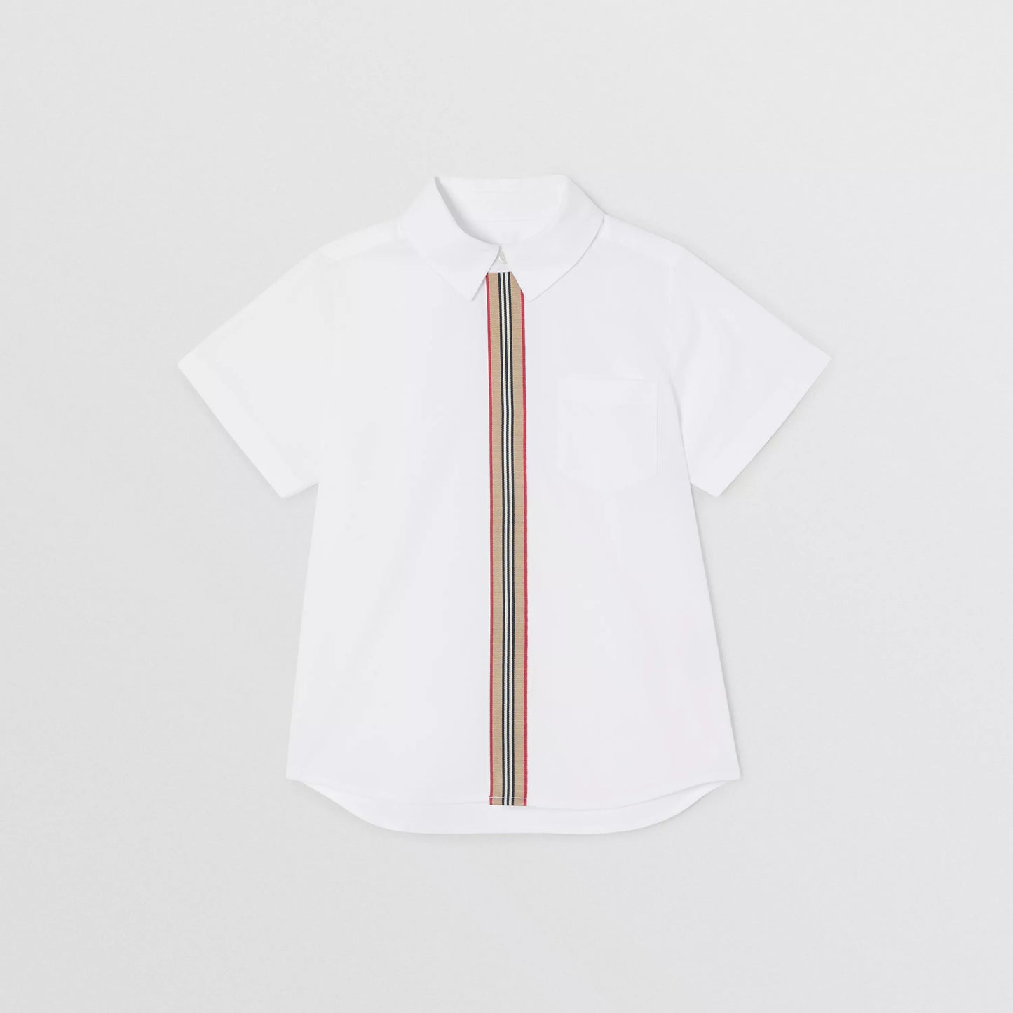 Boys White Stripe Cotton Shirt
