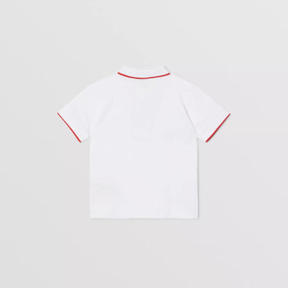Boys White Cotton Polo Shirt