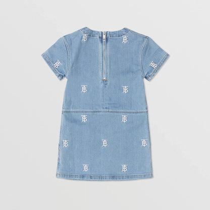 Girls Blue Logo Denim Dress
