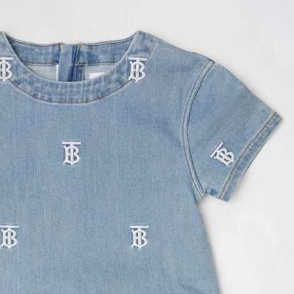 Girls Blue Logo Denim Dress