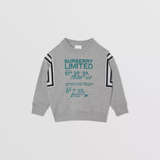 男童灰色Logo棉卫衣