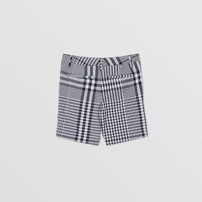 男童黑色格子棉短裤