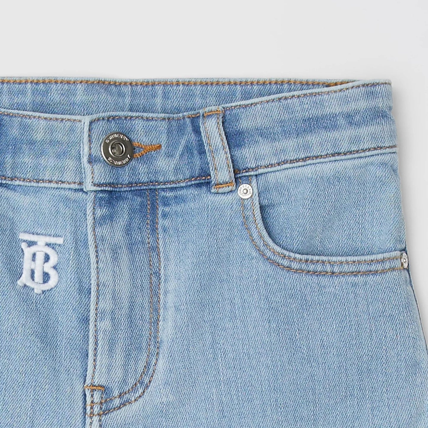 Girls Blue Logo Denim Shorts