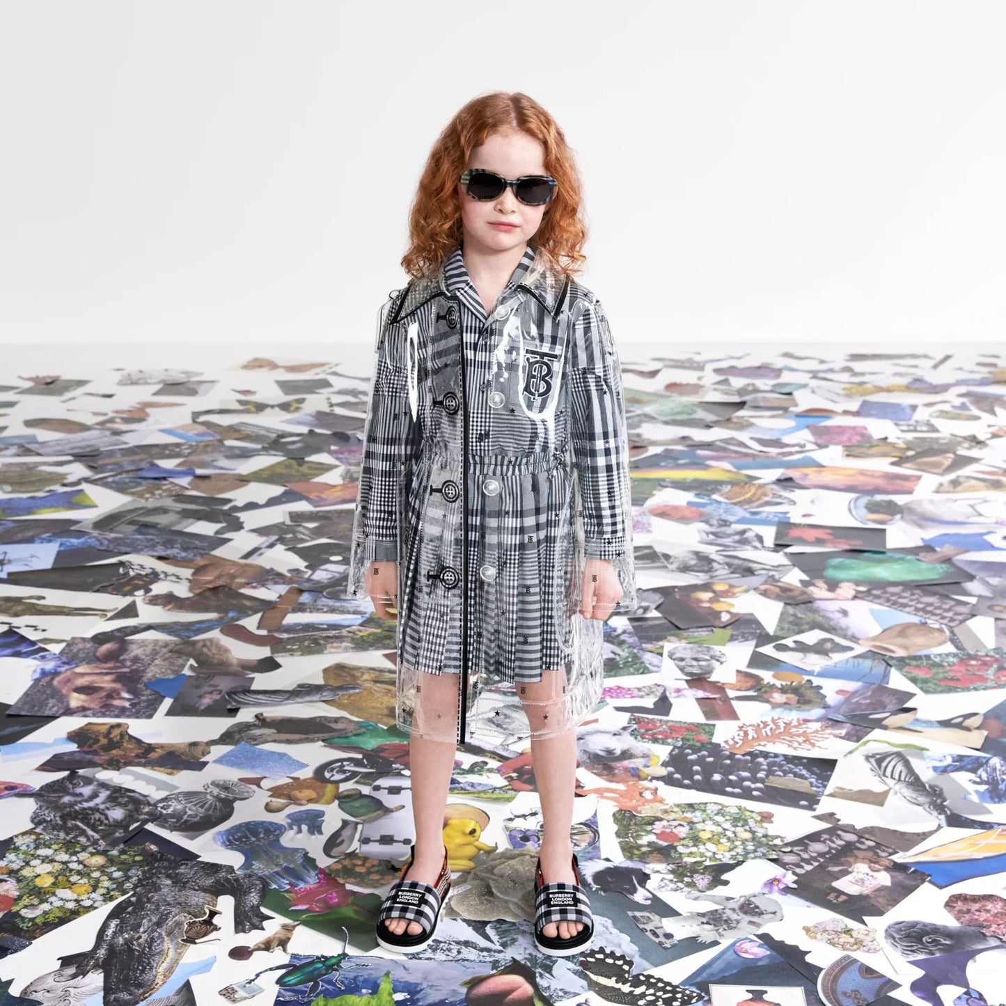 Girls Black Check Cotton Dress