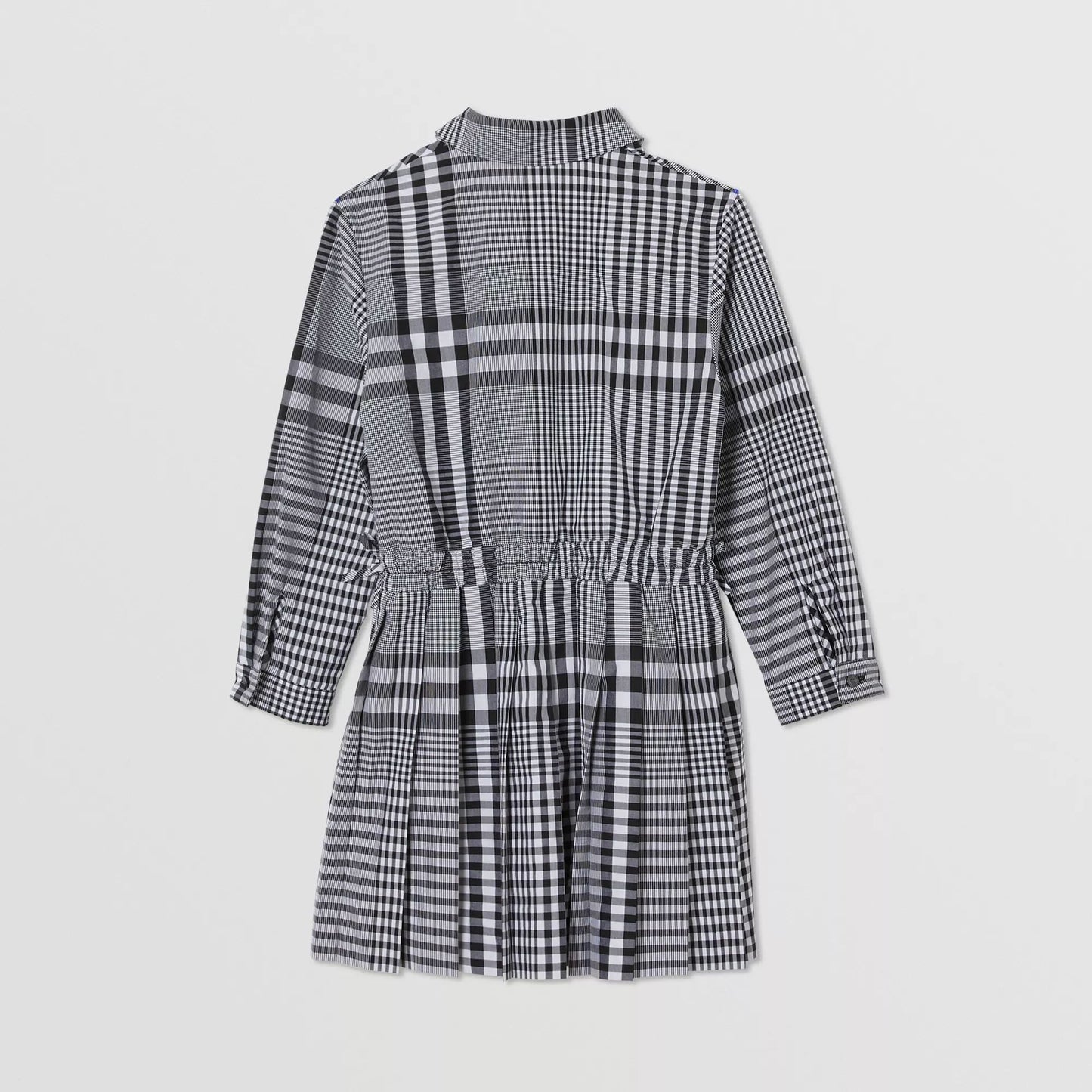 Girls Black Check Cotton Dress