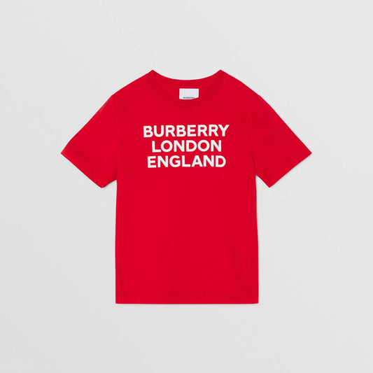 Boys & Girls Red Logo Cotton T-Shirt