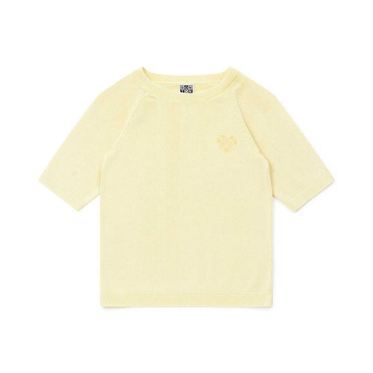 Girls Yellow Short Sleeves Sweater