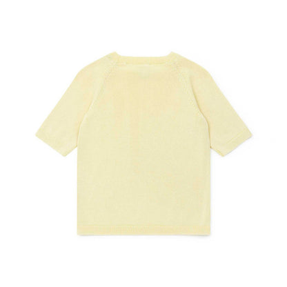 Girls Yellow Short Sleeves Sweater