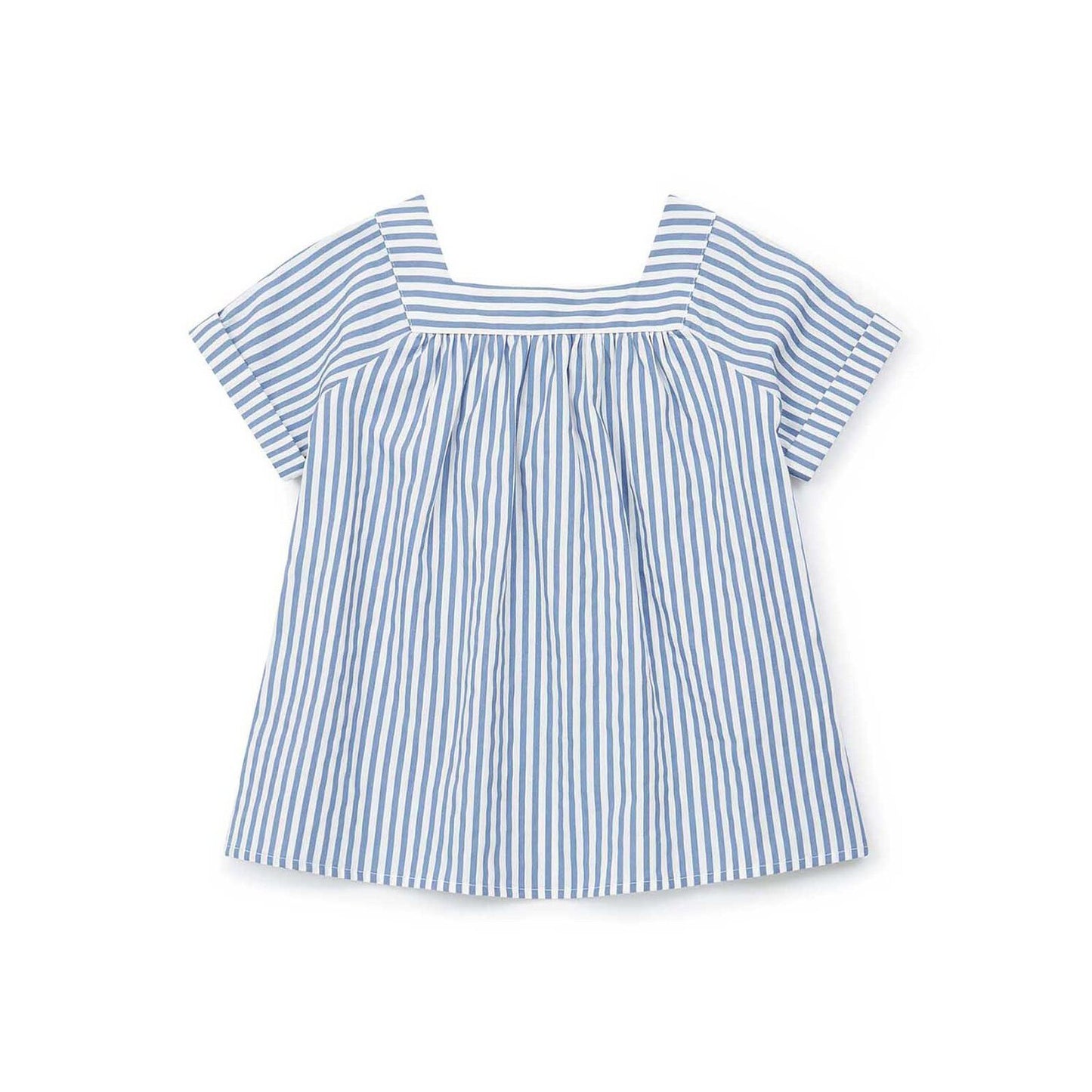 Girls Blue Stripe Cotton Top
