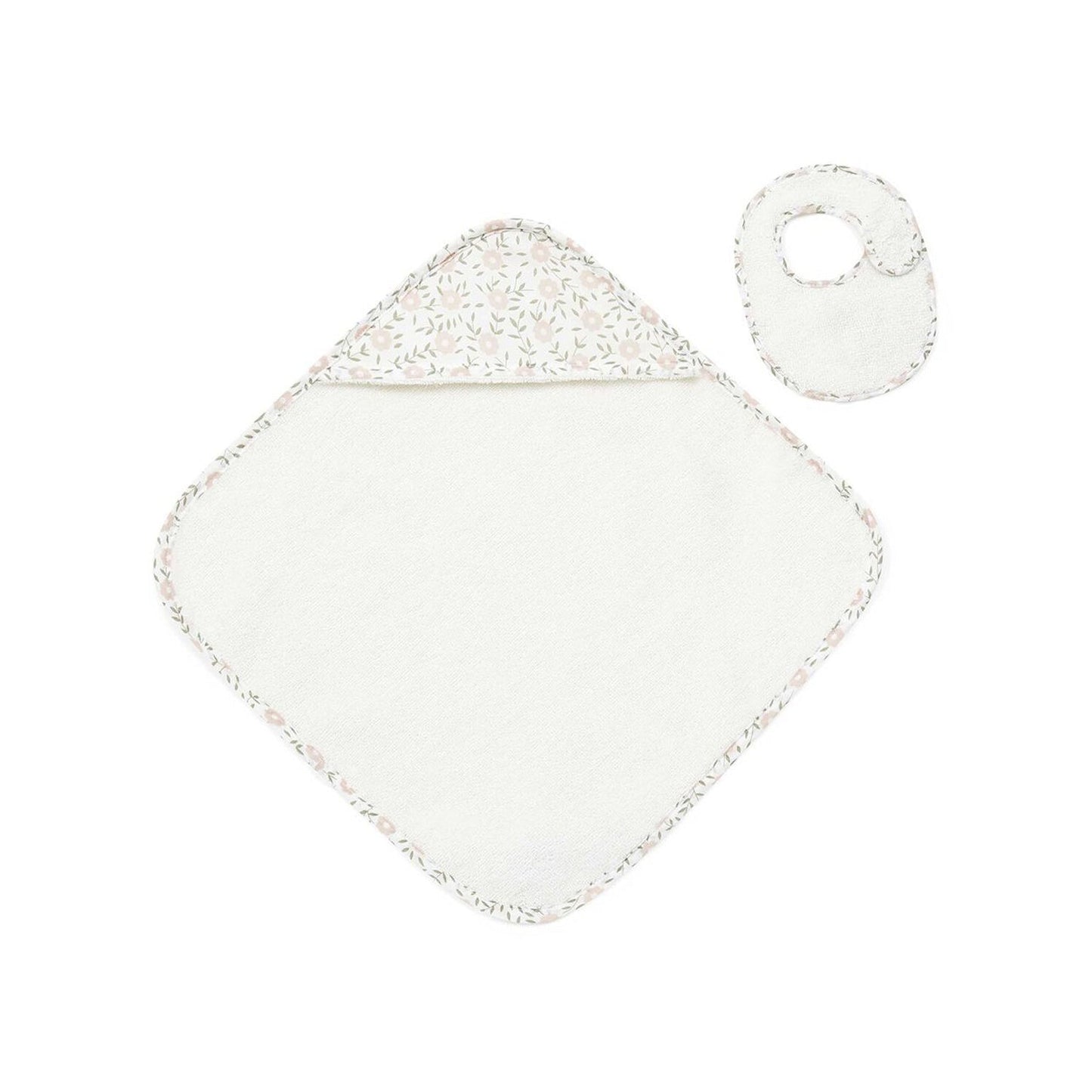 Baby Girls Cotton Bib & Bath Towel