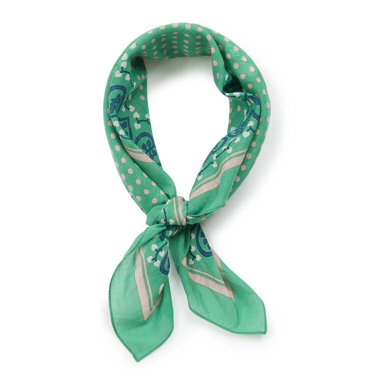 Girls Green Dots Cotton Scarf
