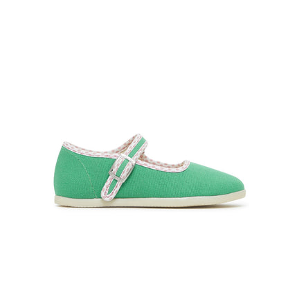女童绿色帆布鞋