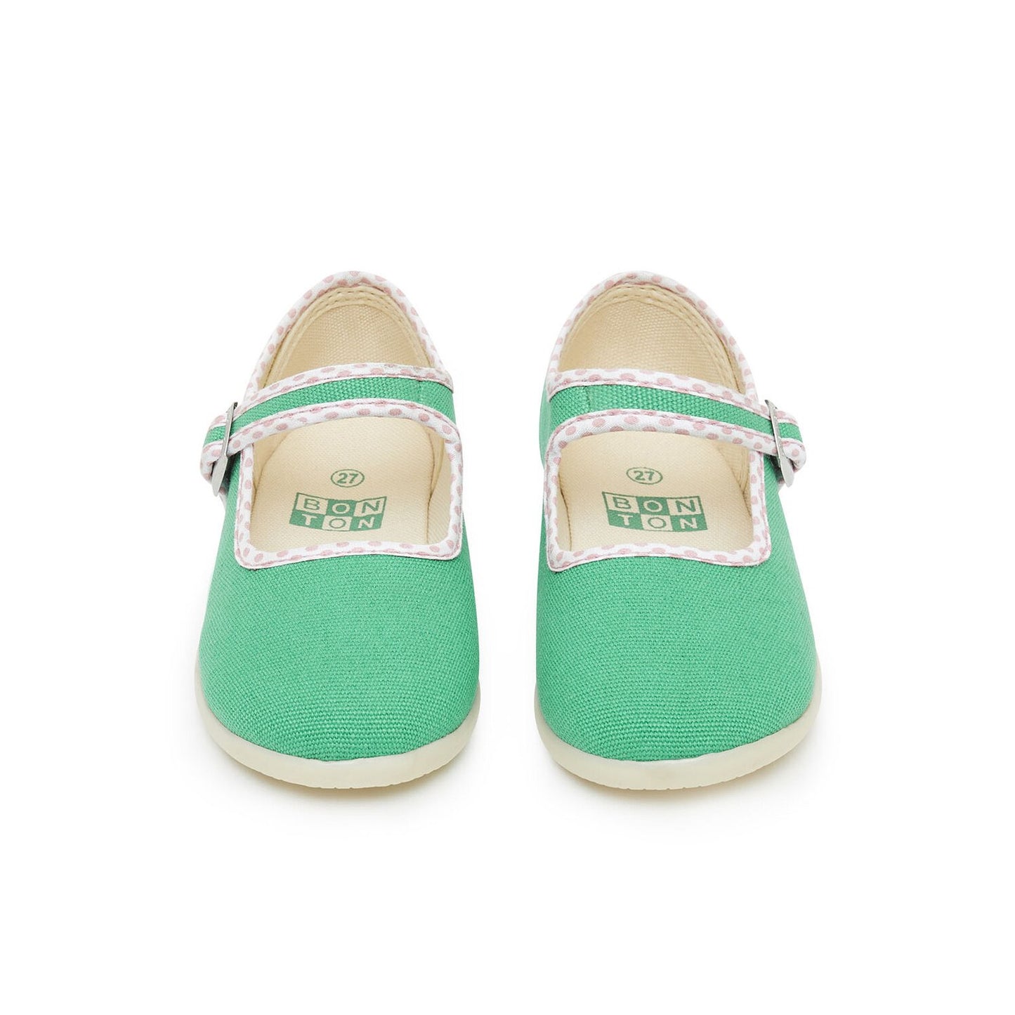 女童绿色帆布鞋