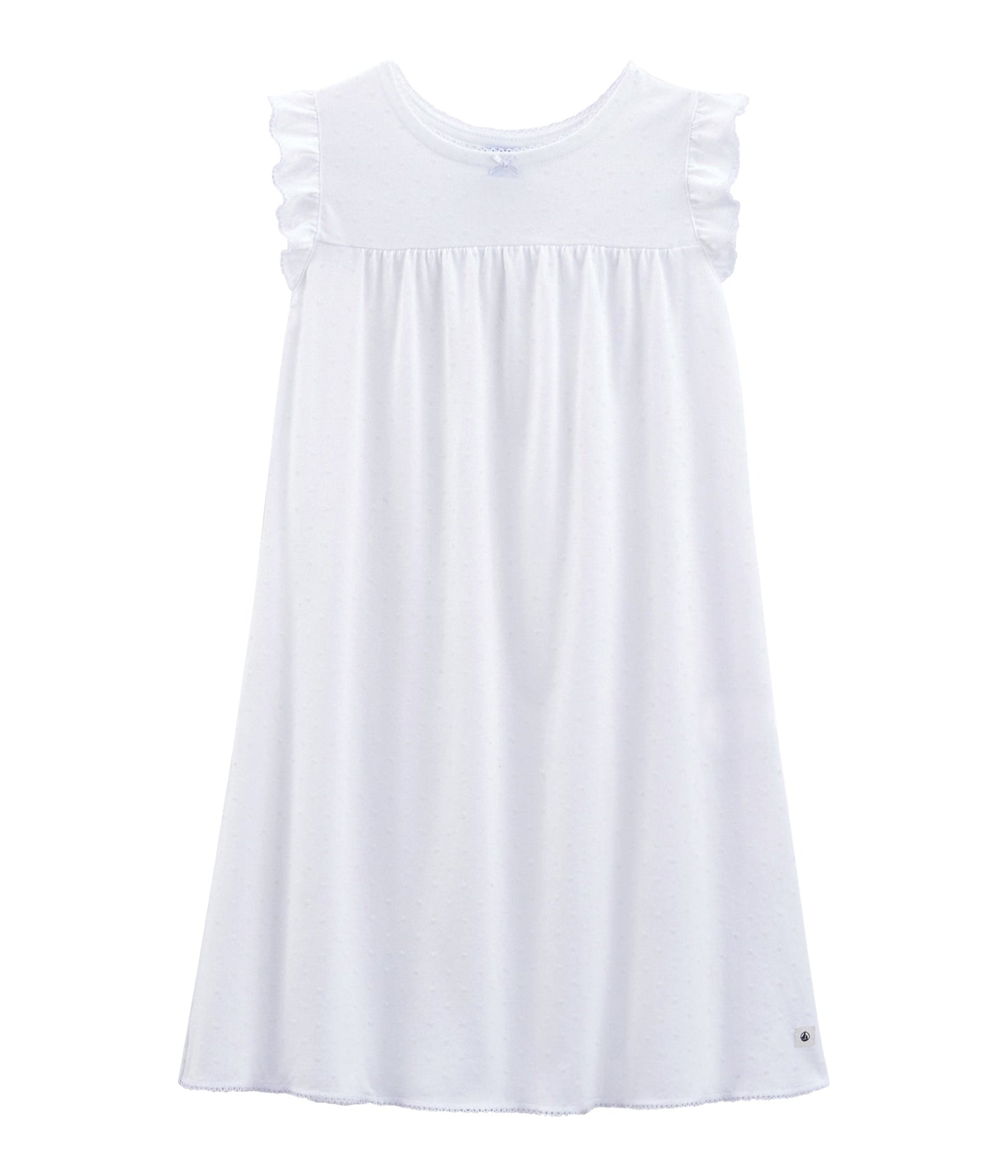 Girls White Cotton Nightwear Dress